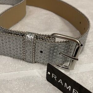 Y2K NWT Rhinestones silver belt L/XL